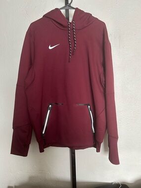 Nike Men’s Maroon Zip-Up Hooded sweatshirt dry fit size large